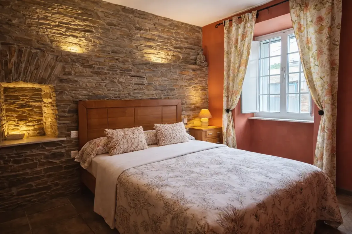 Dormitorio de apartamento en Ribadeo cerca de la Playa de las Catedrales